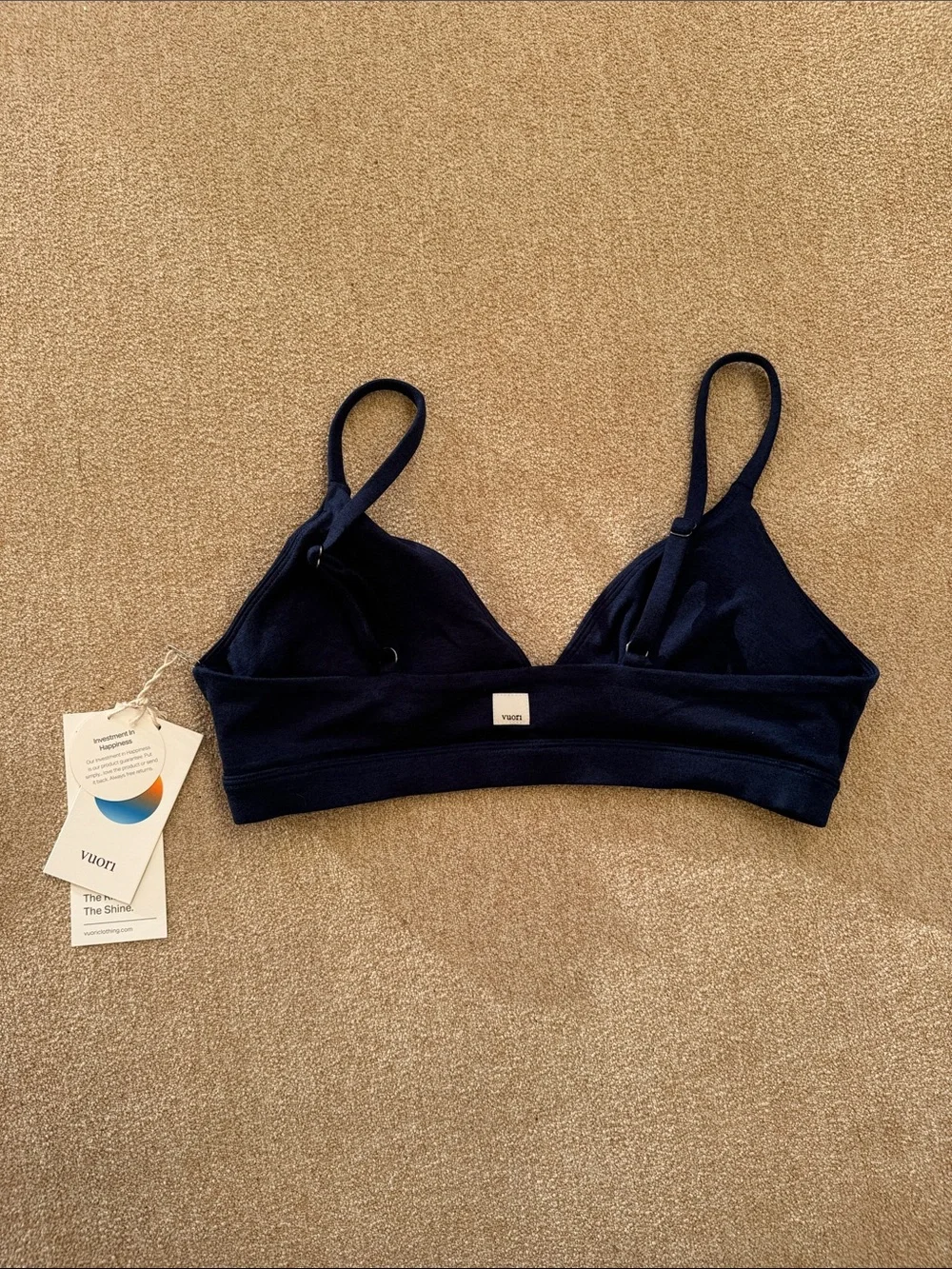 Vuori L Halo Triangle Bra in Blue Coast Heather